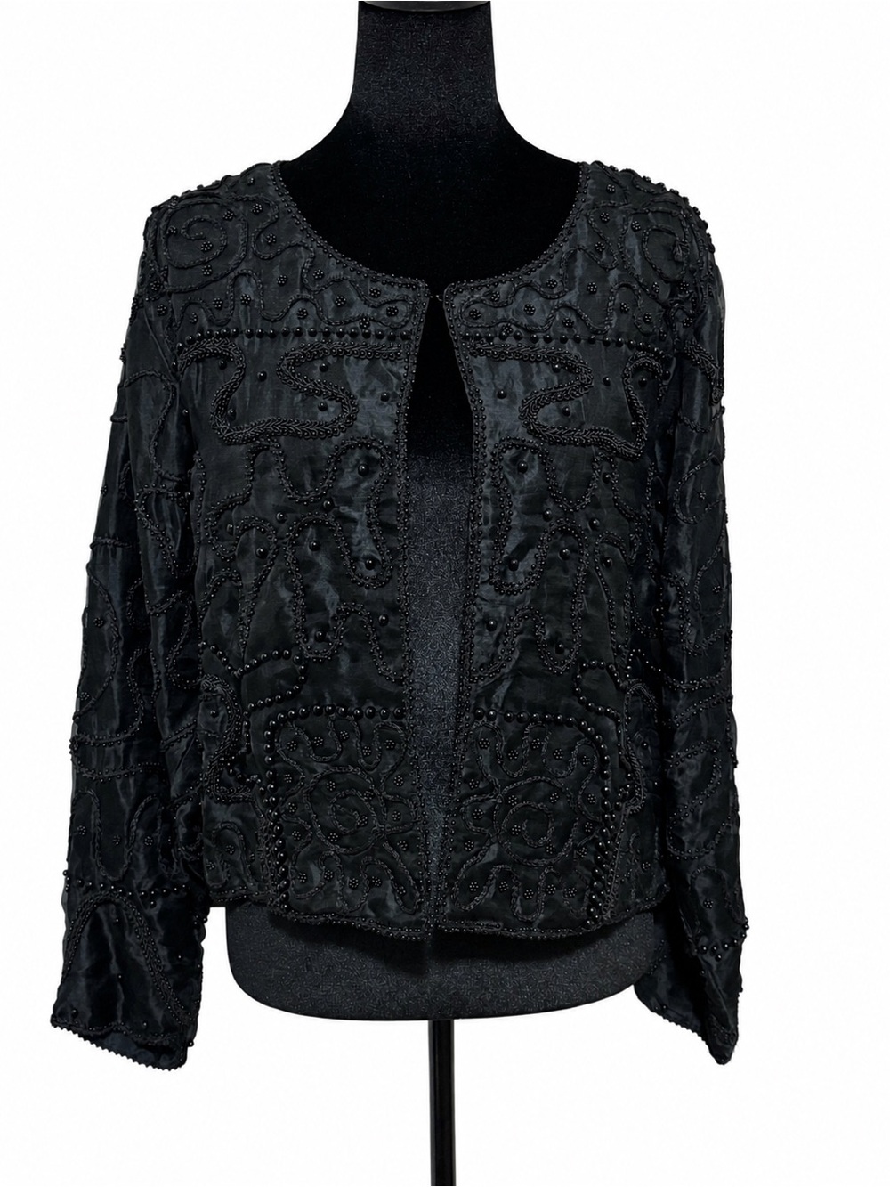 Parsley & Sage Black Beaded Embroidered Jacket